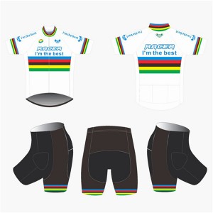 High Quality Custom Sports Fitness Style Solid Color Kids cycling suit(short top+ pants) DDWX500