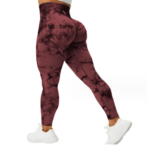 High waist peach hip ie-dye Fitness pants Item No.37895