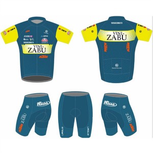 High Quality Custom Sports Fitness Style Solid Color Kids cycling suit(short top+ pants) DDWX500