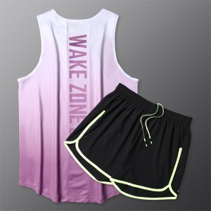 Summer quick Dry ice silk vest and shorts gym suit BX12356